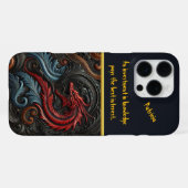 Coque iPhone 16 Pro Max Conception de dragon rouge complexe avec motifs to (Verso Horizontal)