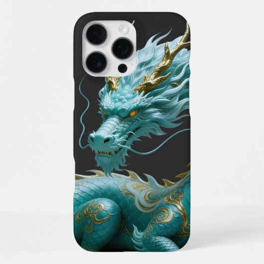 Coque iPhone 16 Pro Max Conception de fantasy artistique de dragon d'or ve (Verso)