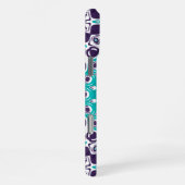 Coque iPhone 16 Pro Max Conception de mandala moderne aqua et prune (Côté droit)