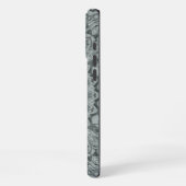 Coque iPhone 16 Pro Max Conception de motif mandala gris et argent (Côté gauche)