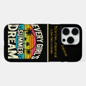 Coque iPhone 16 Pro Max Conception de texte d'été tropical (Verso Horizontal)