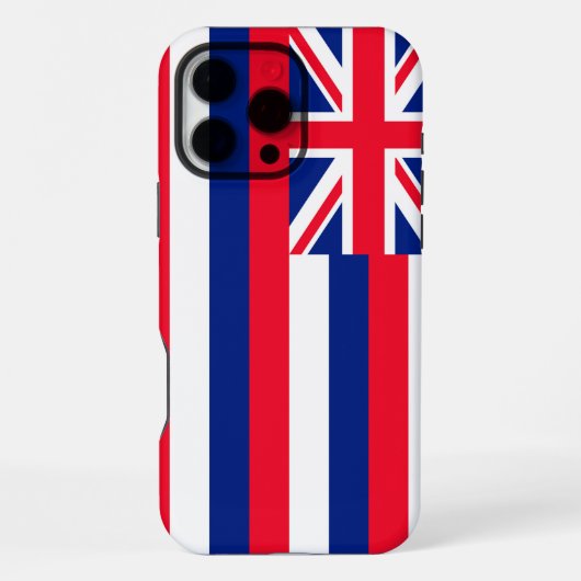 Coque iPhone 16 Pro Max Conception du drapeau de l'État d'Hawaï (Verso)