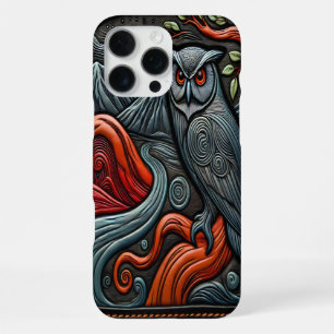 Coque iPhone 16 Pro Max Conception Intriquée de Hibou Met en Valeur l'Art