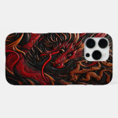 Coque iPhone 16 Pro Max Conception majestueuse de dragon rouge (Verso Horizontal)