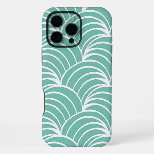 Coque iPhone 16 Pro Max Conception stylisée d'éventail Art déco (Verso)