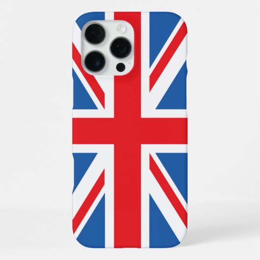 Coque iPhone 16 Pro Max Conception Union Jack/Drapeau (Verso)