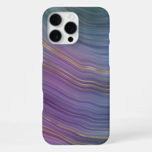 Coque iPhone 16 Pro Max Cool Strata   Beau Belle Agate Bleue Violette et O