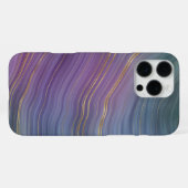 Coque iPhone 16 Pro Max Cool Strata | Beau Belle Agate Bleue Violette et O (Verso Horizontal)