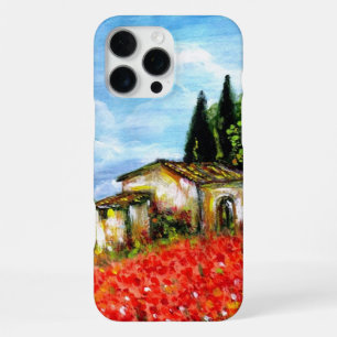 Coque iPhone 16 Pro Max COQUELICOTS EN TOSCANE / Paysage avec champs de fl