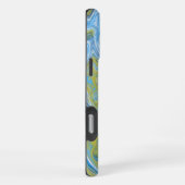 Coque iPhone 16 Pro Max Couleur Abstraite Marbrée Texturée Bleu Vert Glacé (Côté droit)
