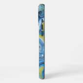 Coque iPhone 16 Pro Max Couleur Abstraite Marbrée Texturée Bleu Vert Glacé (Côté gauche)