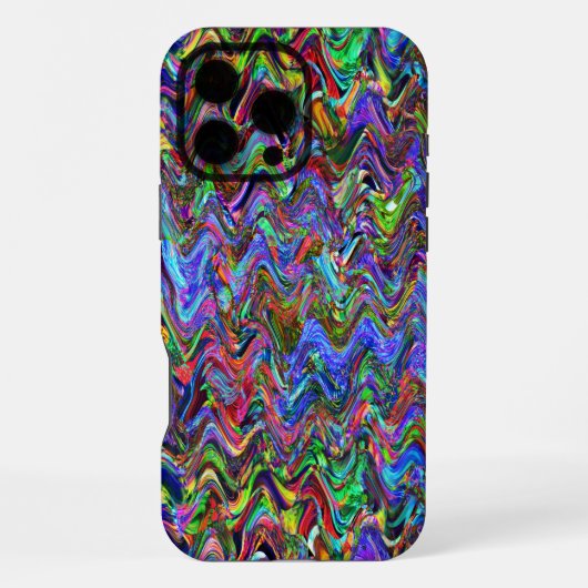 Coque iPhone 16 Pro Max Couleurs Artistes Zigzag exubérantes (Verso)