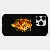 Coque iPhone 16 Pro Max Couronne de Lion de Feu Géométrique (Verso Horizontal)