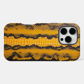 Coque iPhone 16 Pro Max Couvercle Citrine : Texture de serpent jaune (Verso Horizontal)