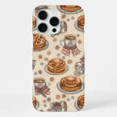 Coque iPhone 16 Pro Max Cozy Winter Breakfast Pattern | Pancakes & Coffee (Verso)
