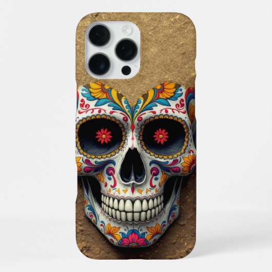 Coque iPhone 16 Pro Max Crâne à sucre or (Verso)