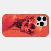 Coque iPhone 16 Pro Max Crâne orange (Verso Horizontal)