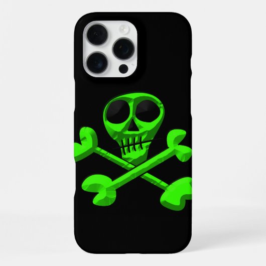 Coque iPhone 16 Pro Max crâne vert (Verso)