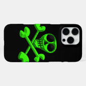 Coque iPhone 16 Pro Max crâne vert (Verso Horizontal)