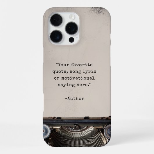 Coque iPhone 16 Pro Max Créez votre propre devis de machine à écrire Vinta (Verso)