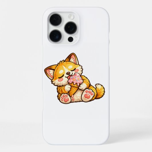 Coque iPhone 16 Pro Max Crème glacée de chat mignon (Verso)