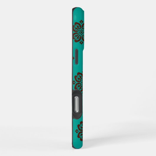 Coque iPhone 16 Pro Max "Crimson Scrolls - Bold Elegance" (Côté droit)