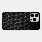 Coque iPhone 16 Pro Max Crocodile noir moderne (Verso Horizontal)