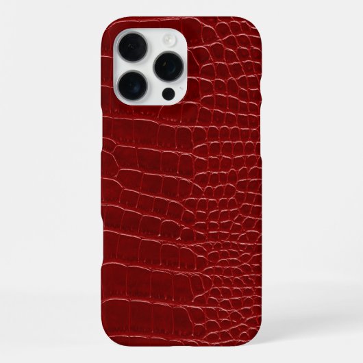 Coque iPhone 16 Pro Max Crocodile Rouge Moderne (Verso)