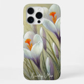 Coque iPhone 16 Pro Max Crocus Chic de Luxe Dessin Botanique d'Art (Verso)