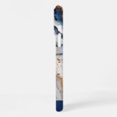 Coque iPhone 16 Pro Max Custom Blue Marble With Gold Accents Personalized (Côté gauche)