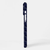 Coque iPhone 16 Pro Max Custom Initial Large Modern Blue Lattice Rubber (Côté gauche)