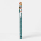 Coque iPhone 16 Pro Max Custom Name Rustic Teal Wood Floral Personalized (Côté gauche)