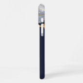 Coque iPhone 16 Pro Max Custom Navy Blue & Gold Marble Print With Personal (Côté gauche)