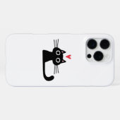 Coque iPhone 16 Pro Max Cute Black Cat with Heart  Kitten Valentine Classi (Verso Horizontal)