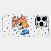 Coque iPhone 16 Pro Max Cute chaton/chat et papillon (Verso Horizontal)