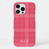 Coque iPhone 16 Pro Max Cute Hand-Drawn Red Plaid  (Verso)