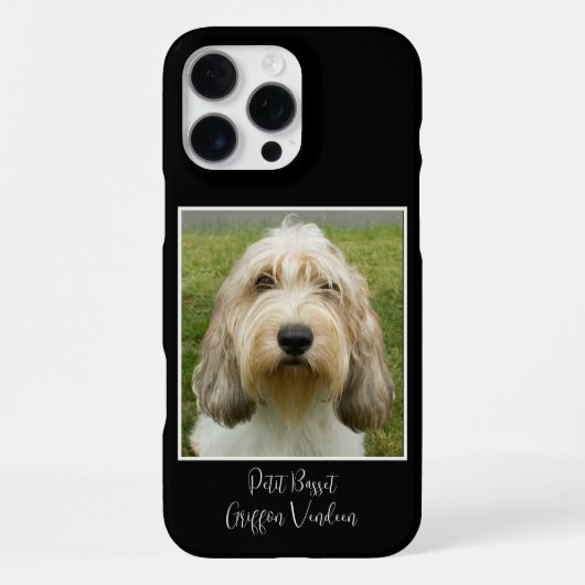 Coque iPhone 16 Pro Max Cute Petit Basset Griffon Vendeen (Verso)