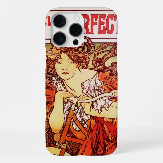 Coque iPhone 16 Pro Max Cycles Perfecta d'Alphonse Mucha (Verso)