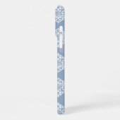 Coque iPhone 16 Pro Max Damassé Classique Régence Bleu Pâle (Côté gauche)