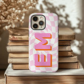 Coque iPhone 16 Pro Max Damier esthétique Monogramme tendance
