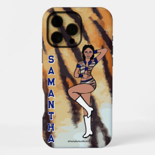 Coque iPhone 16 Pro Max Danseuse personnalisée Blue Tiger #1