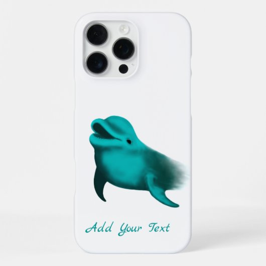Coque iPhone 16 Pro Max Dauphin Chanceux - Ajoutez Votre Texte (Verso)