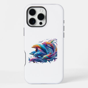 Coque iPhone 16 Pro Max Dauphin d'art lumineux