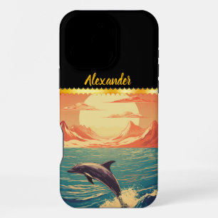 Coque iPhone 16 Pro Max Dauphin sautant gracieusement à travers l'océan