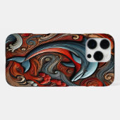 Coque iPhone 16 Pro Max Décoration murale de dauphin vibrant (Verso Horizontal)