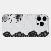 Coque iPhone 16 Pro Max Dentelle Florale Coquette Sombre (Verso Horizontal)