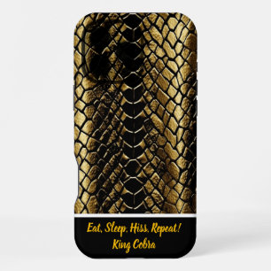 Coque iPhone 16 Pro Max Des peaux de serpent dorées chatoyantes