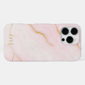 Coque iPhone 16 Pro Max Design moderne en marbre Abstrait avec initiales e (Verso Horizontal)