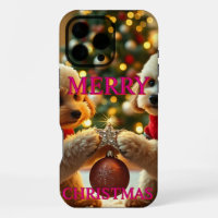 DEUX CANICHE FÊTANT NOËL