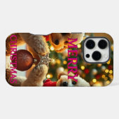 COQUE iPhone 16 PRO MAX DEUX CANICHE FÊTANT NOËL (Verso Horizontal)